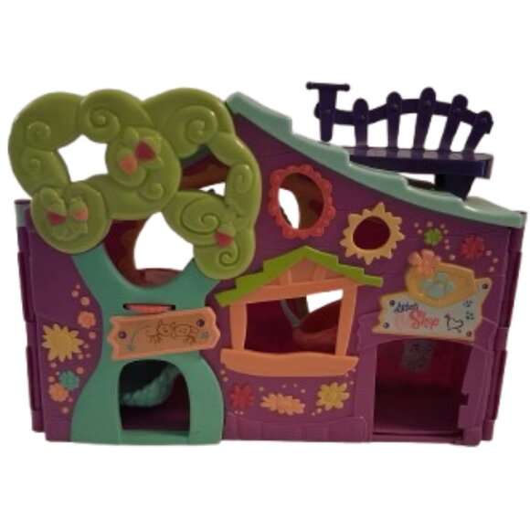 Hasbro Littlest Pet Shop Purple Club Tree House Play Set Swing 2007 - Picture 1 of 4